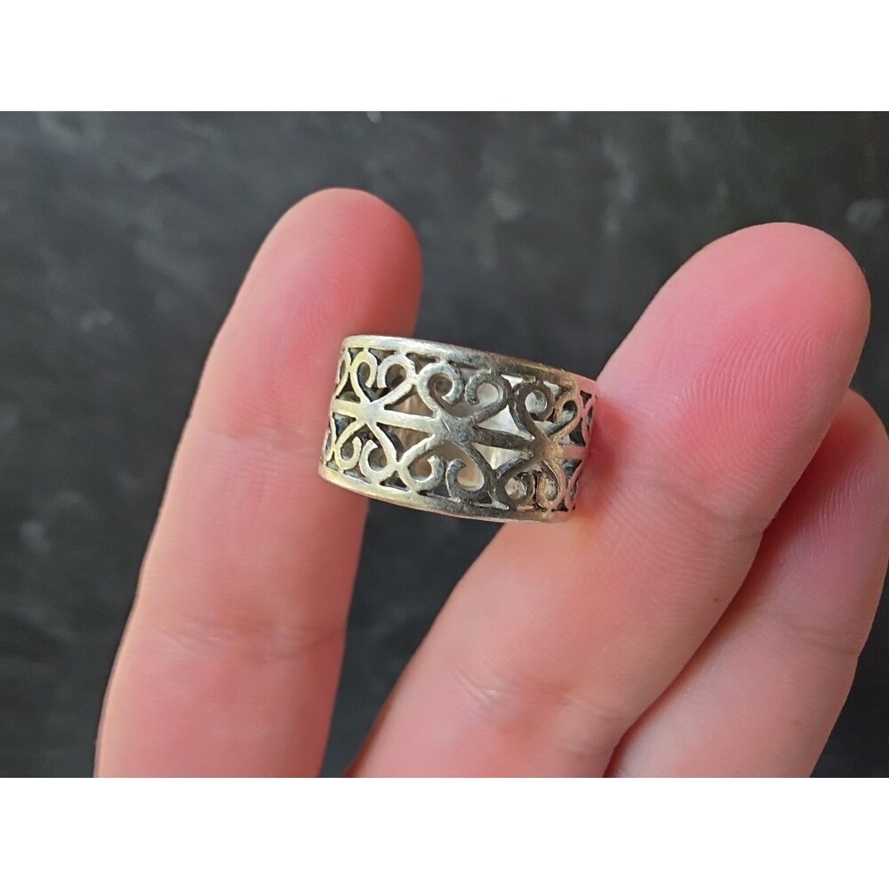 BOCCO Signed 925 Sterling Silver Statement Ring Size US 7.25 Vintage